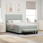Box spring bed with mattress Light Gray 140 x 190 cm Velvet