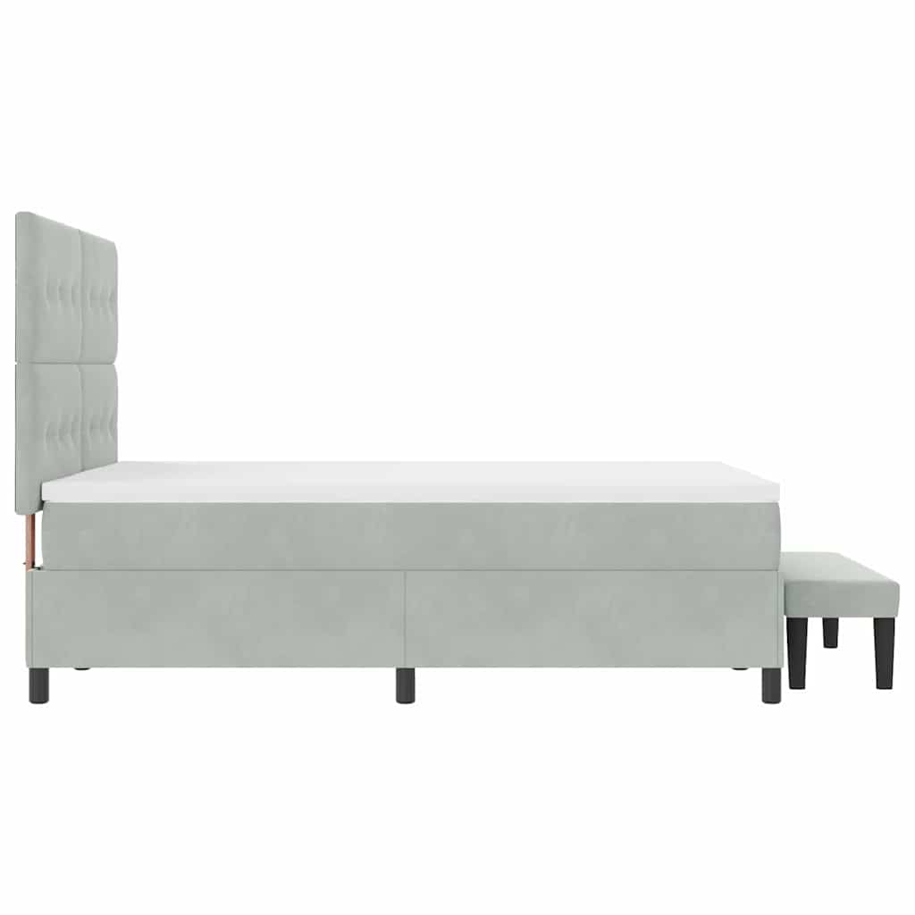 Boxspring bed met matras Lichtgrijs 140 x 190 cm Fluweel