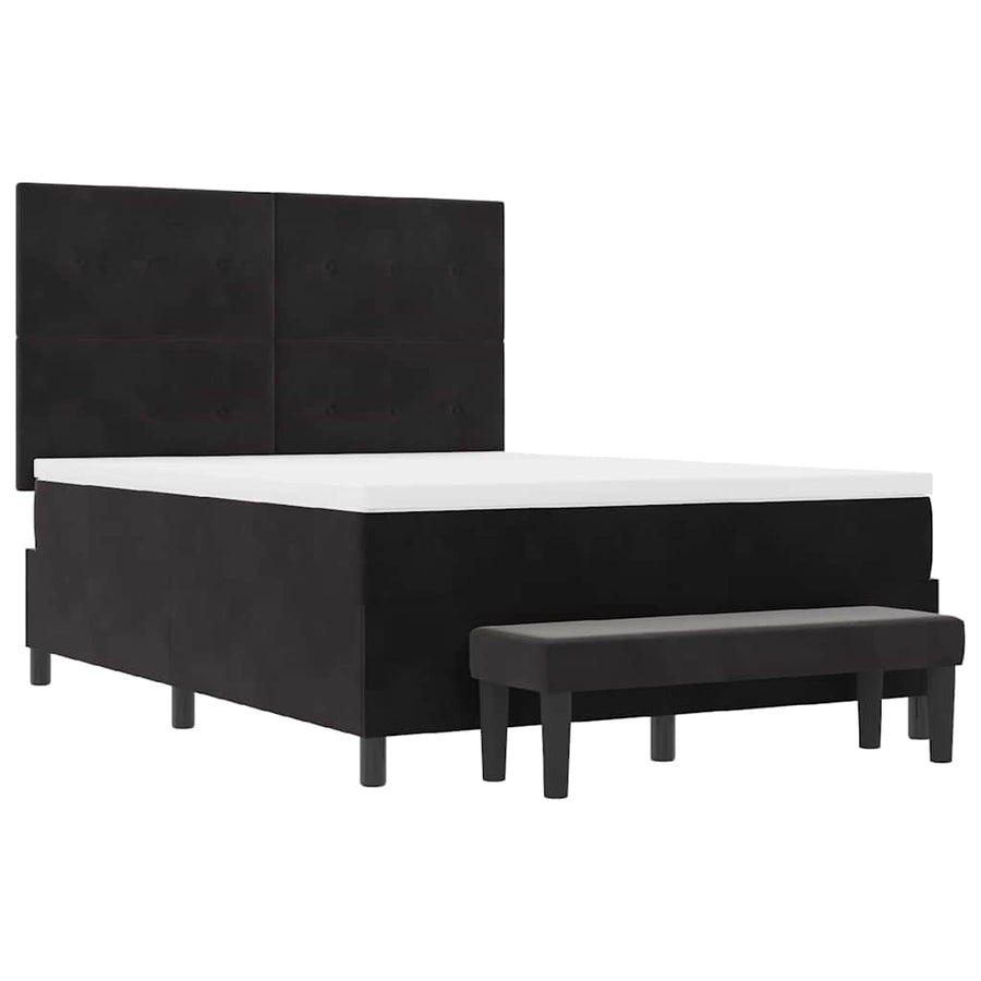 Boxspring bed met matras Zwart 140 x 190 cm Fluweel