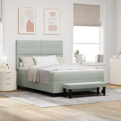 Boxspring bed met matras Lichtgrijs 140 x 200 cm Fluweel