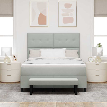 Boxspring bed met matras Lichtgrijs 140 x 200 cm Fluweel