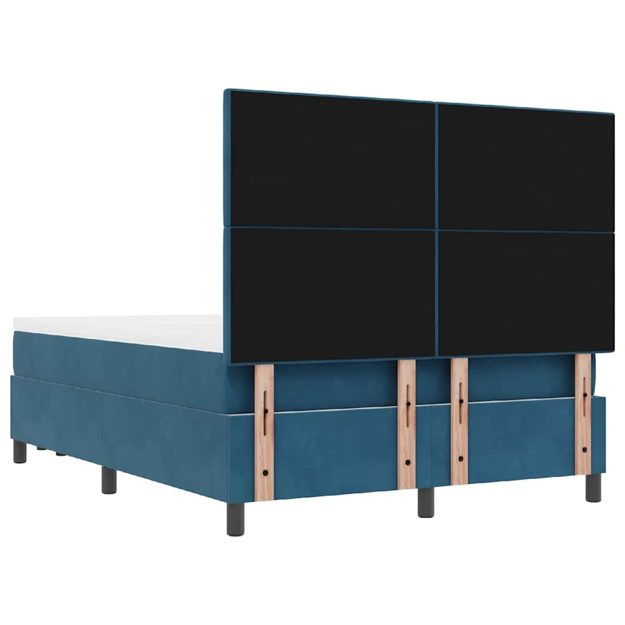 Boxspring bed met matras Donkerblauw 140 x 200 cm Fluweel
