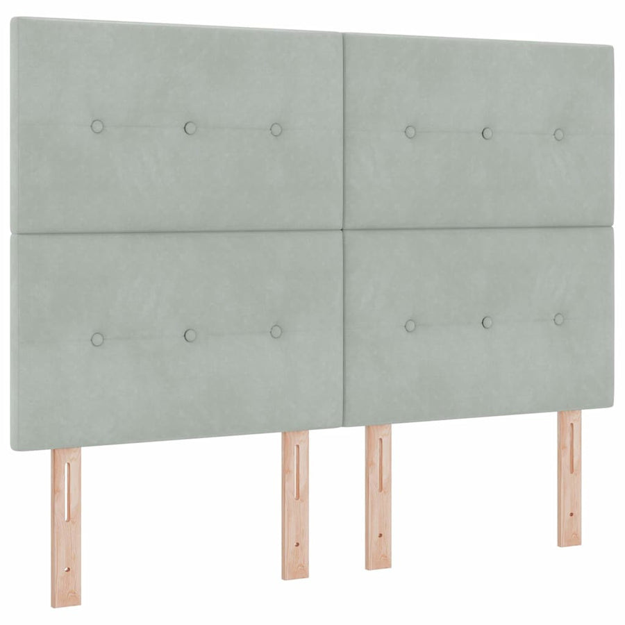 Boxspring bed met matras Lichtgrijs 160 x 200 cm Fluweel