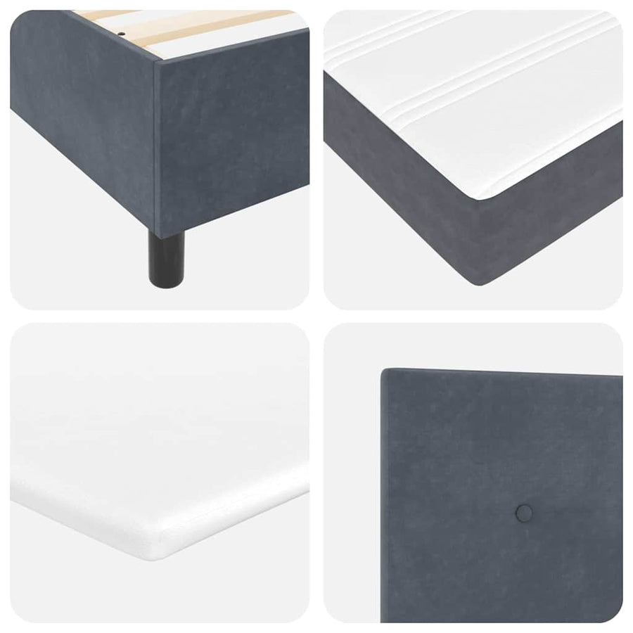 Boxspring bed met matras Donkergrijs 160 x 200 cm Fluweel