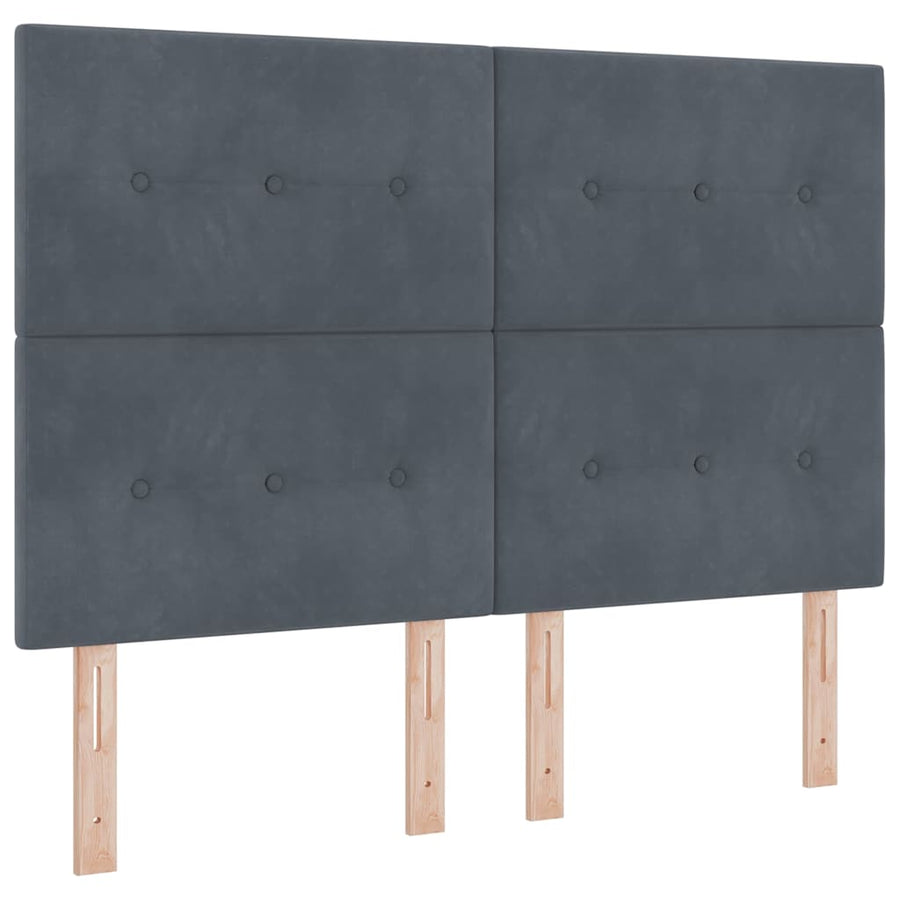 Boxspring bed met matras Donkergrijs 160 x 200 cm Fluweel