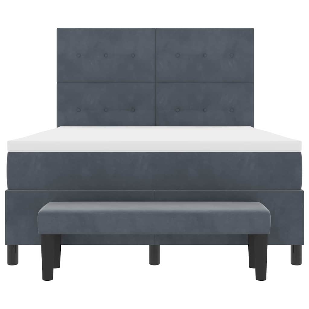 Boxspring bed met matras Donkergrijs 160 x 200 cm Fluweel
