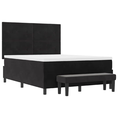 Boxspring bed met matras Zwart 160 x 200 cm Fluweel