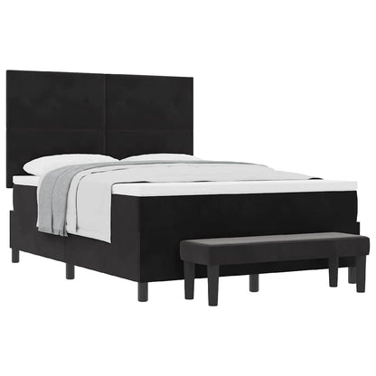Boxspring bed met matras Zwart 160 x 200 cm Fluweel