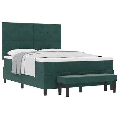 Boxspring bed met matras Donkergroen 160 x 200 cm Fluweel