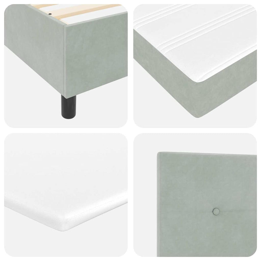 Boxspring bed met matras Lichtgrijs 180 x 200 cm Fluweel