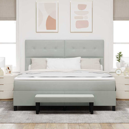 Boxspring bed met matras Lichtgrijs 180 x 200 cm Fluweel