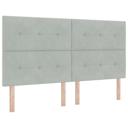 Boxspring bed met matras Lichtgrijs 180 x 200 cm Fluweel
