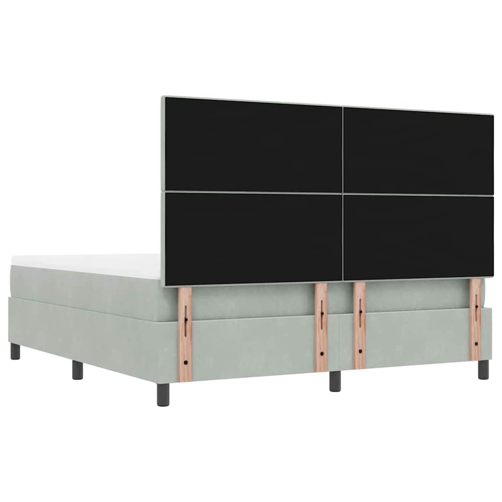Boxspring bed met matras Lichtgrijs 180 x 200 cm Fluweel