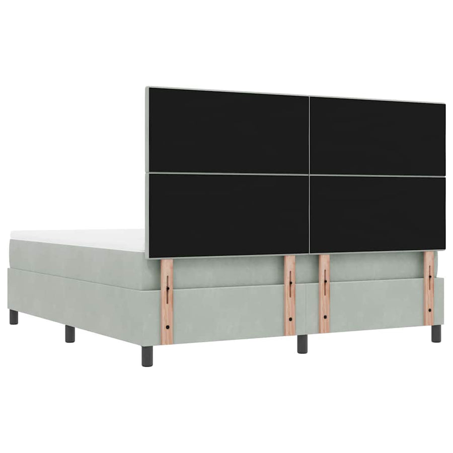 Boxspring bed met matras Lichtgrijs 180 x 200 cm Fluweel