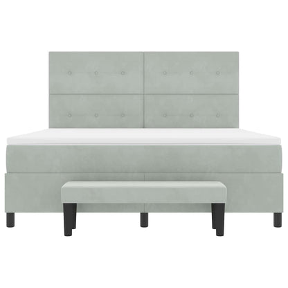 Boxspring bed met matras Lichtgrijs 180 x 200 cm Fluweel