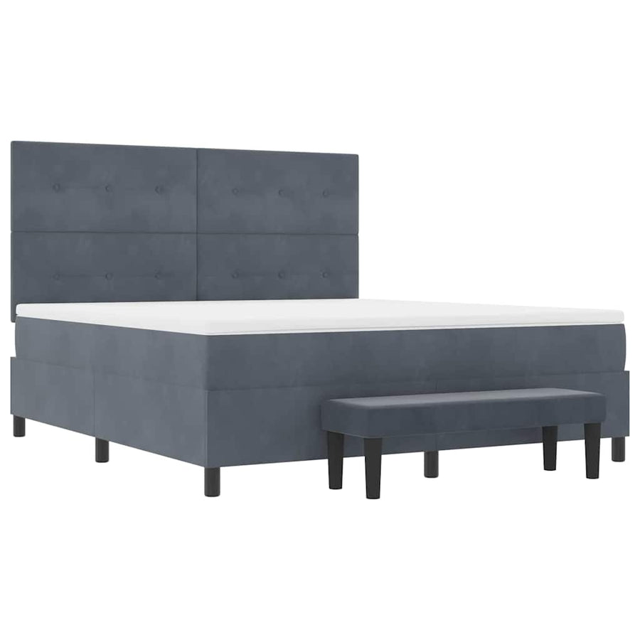 Boxspring bed met matras Donkergrijs 180 x 200 cm Fluweel