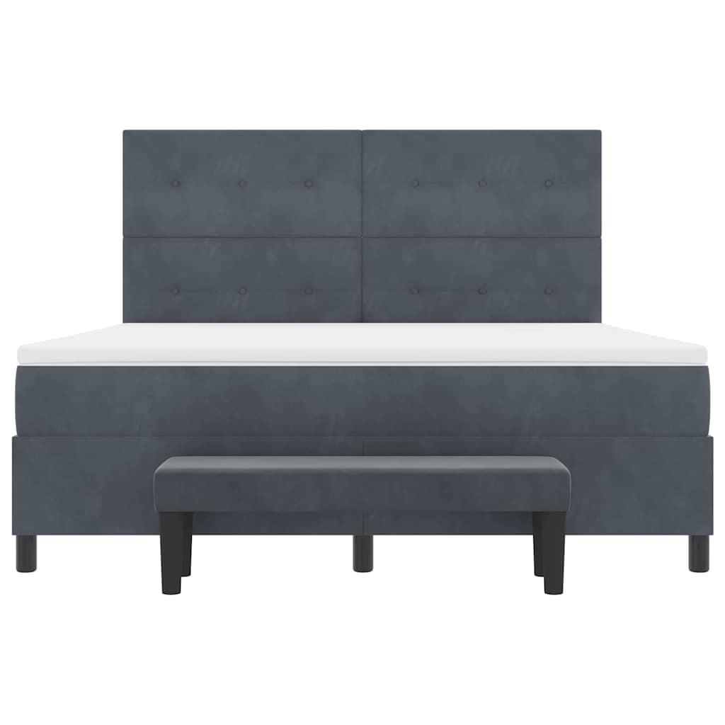 Boxspring bed met matras Donkergrijs 180 x 200 cm Fluweel