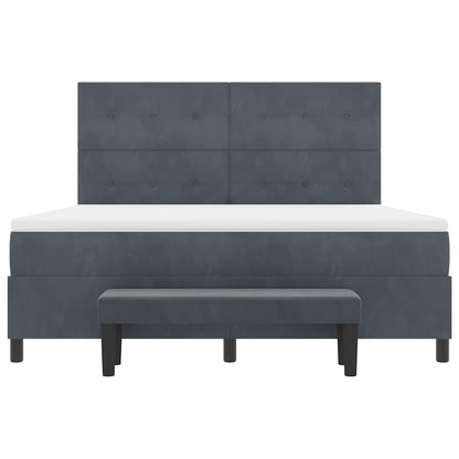 Boxspring bed met matras Donkergrijs 180 x 200 cm Fluweel