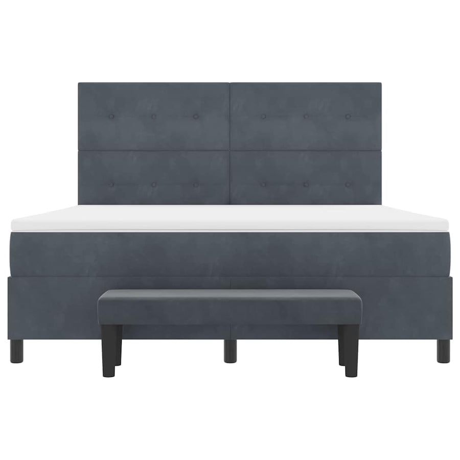 Boxspring bed met matras Donkergrijs 180 x 200 cm Fluweel