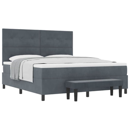 Boxspring bed met matras Donkergrijs 180 x 200 cm Fluweel