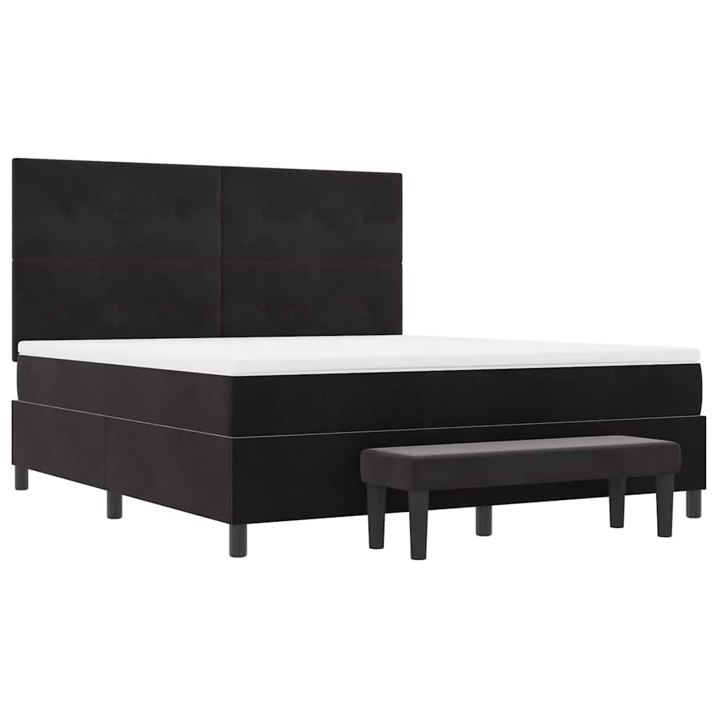 Boxspring bed met matras Zwart 180 x 200 cm Fluweel