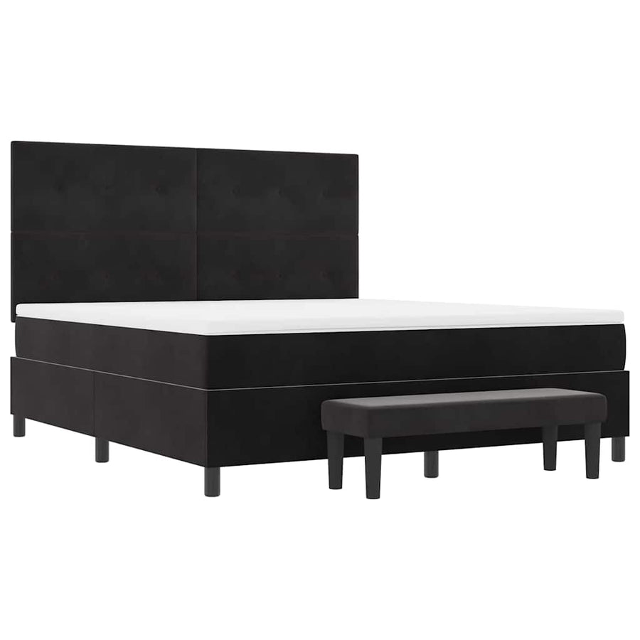 Boxspring bed met matras Zwart 180 x 200 cm Fluweel