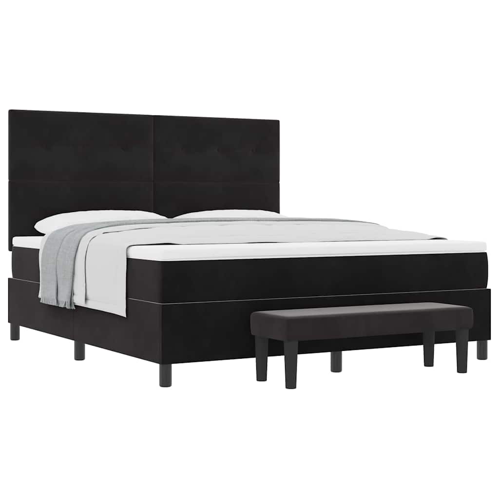 Boxspring bed met matras Zwart 180 x 200 cm Fluweel