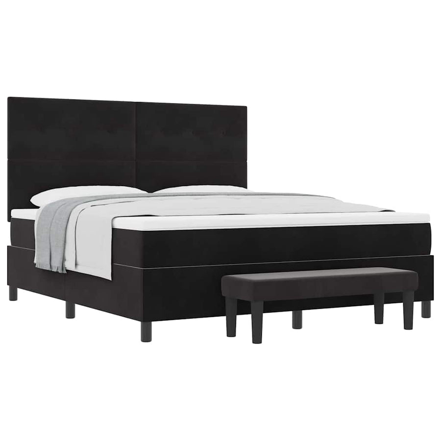Boxspring bed met matras Zwart 180 x 200 cm Fluweel