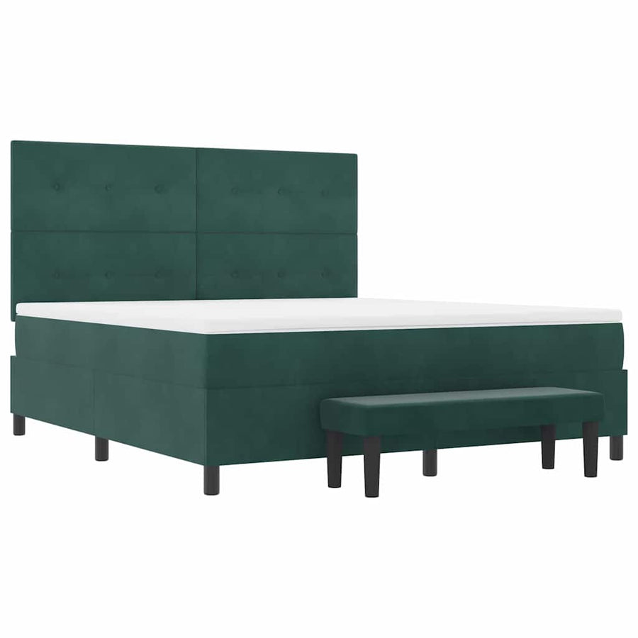 Boxspring bed met matras Donkergroen 180 x 200 cm Fluweel
