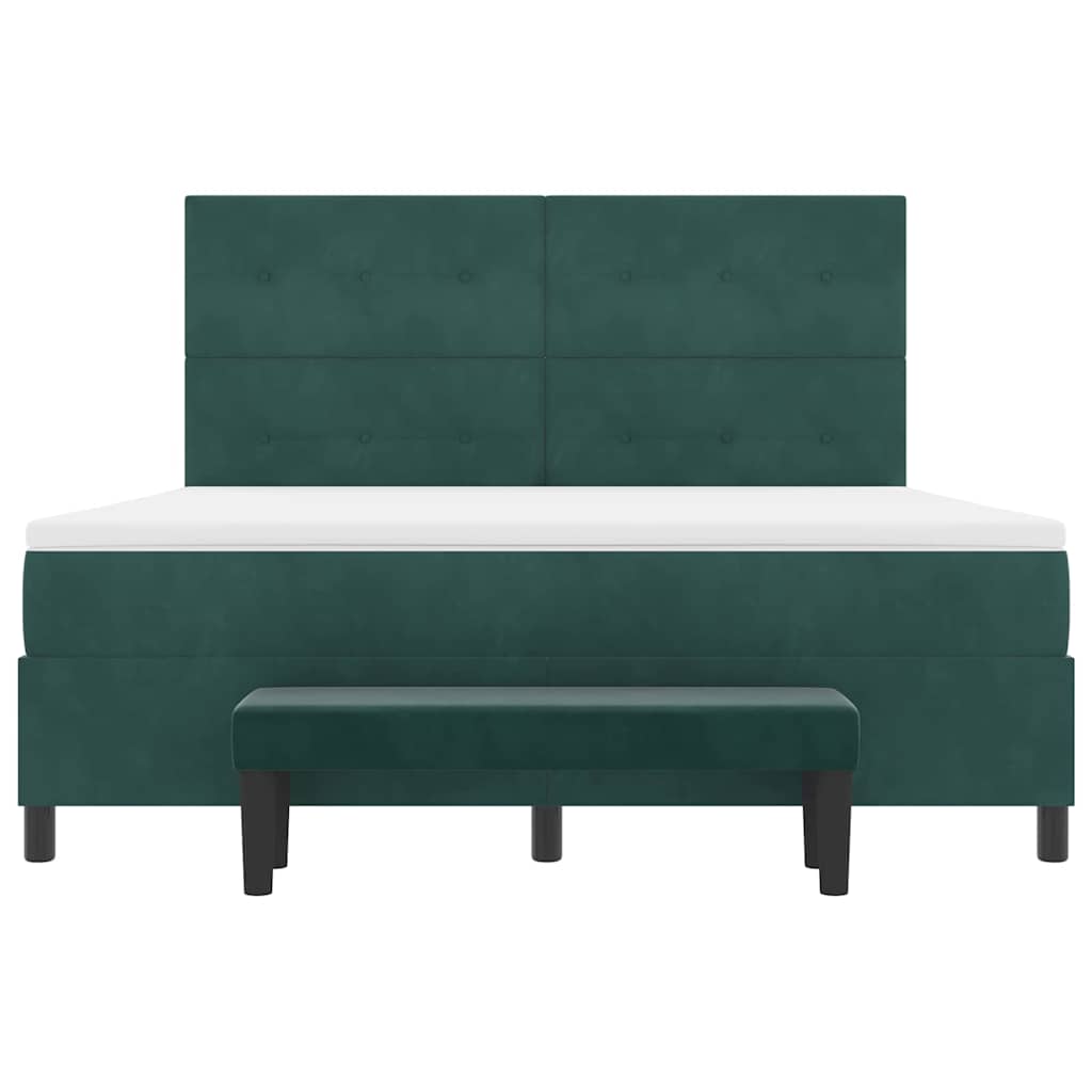 Boxspring bed met matras Donkergroen 180 x 200 cm Fluweel