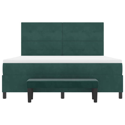 Boxspring bed met matras Donkergroen 180 x 200 cm Fluweel