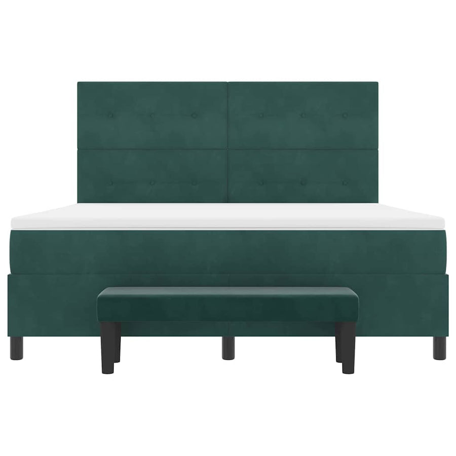 Boxspring bed met matras Donkergroen 180 x 200 cm Fluweel