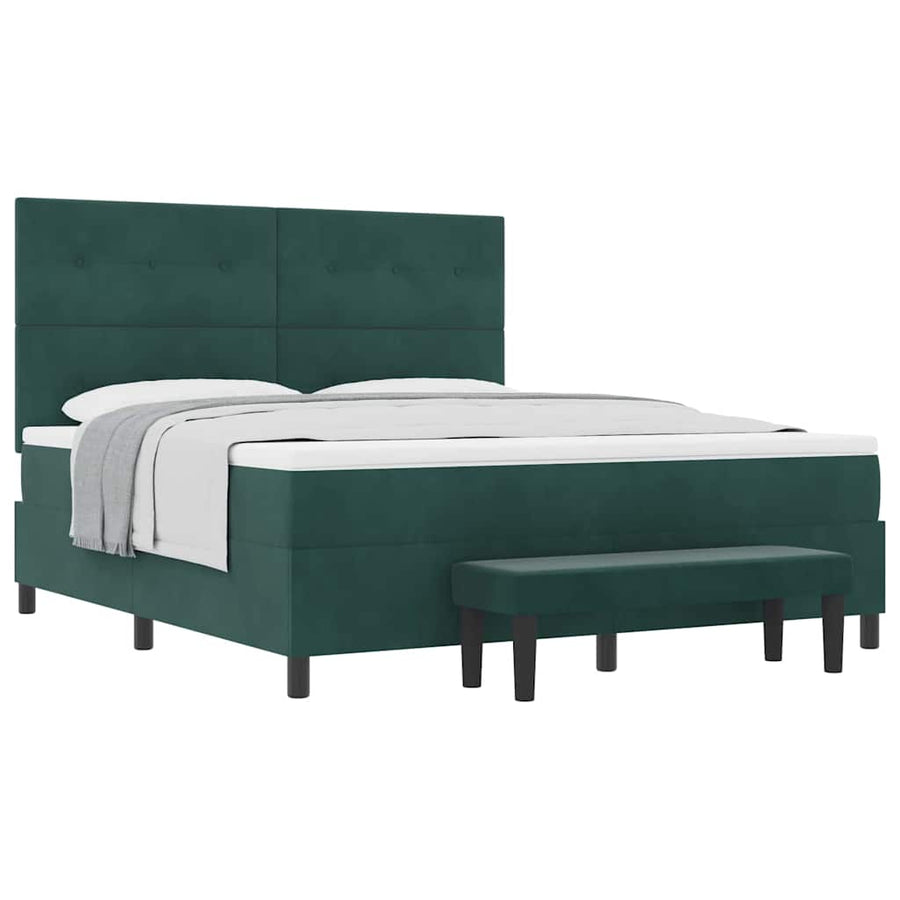 Boxspring bed met matras Donkergroen 180 x 200 cm Fluweel