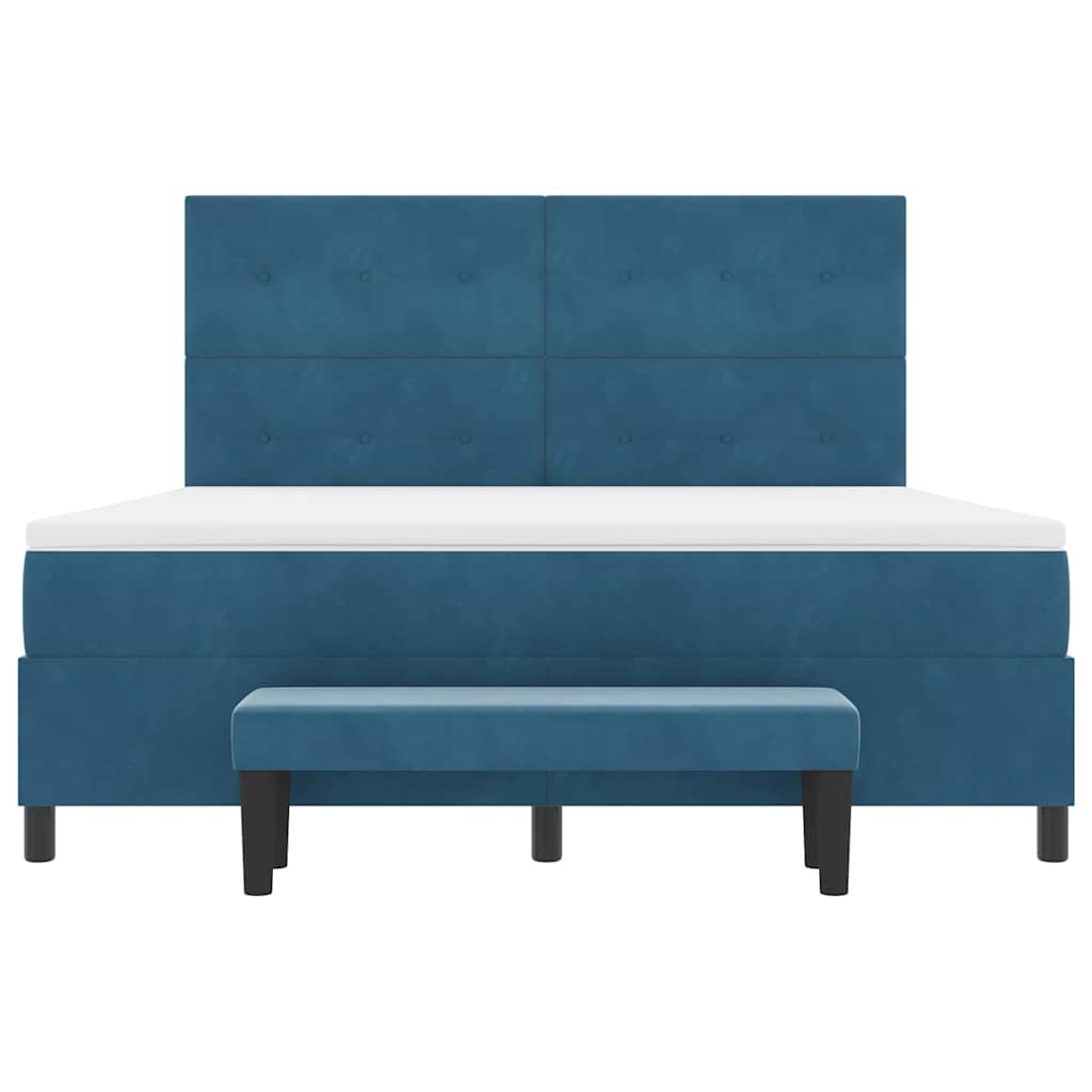 Boxspring bed met matras Donkerblauw 180 x 200 cm Fluweel