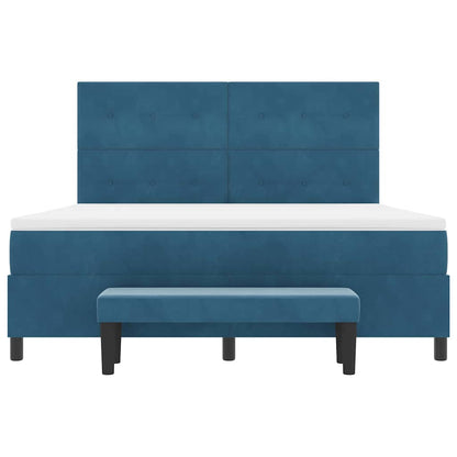 Boxspring bed met matras Donkerblauw 180 x 200 cm Fluweel