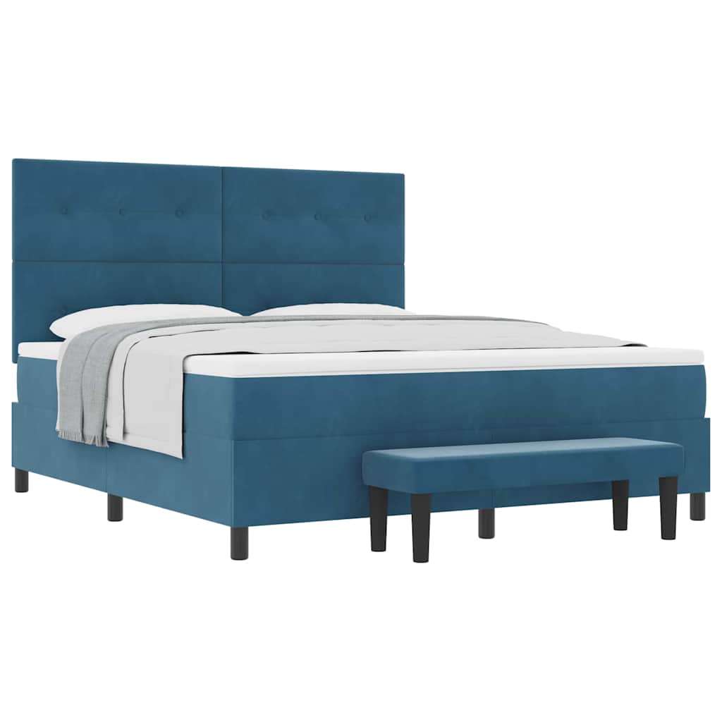 Boxspring bed met matras Donkerblauw 180 x 200 cm Fluweel