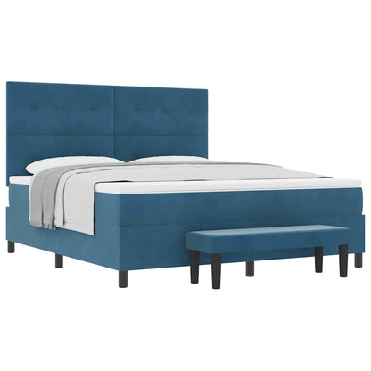 Boxspring bed met matras Donkerblauw 180 x 200 cm Fluweel