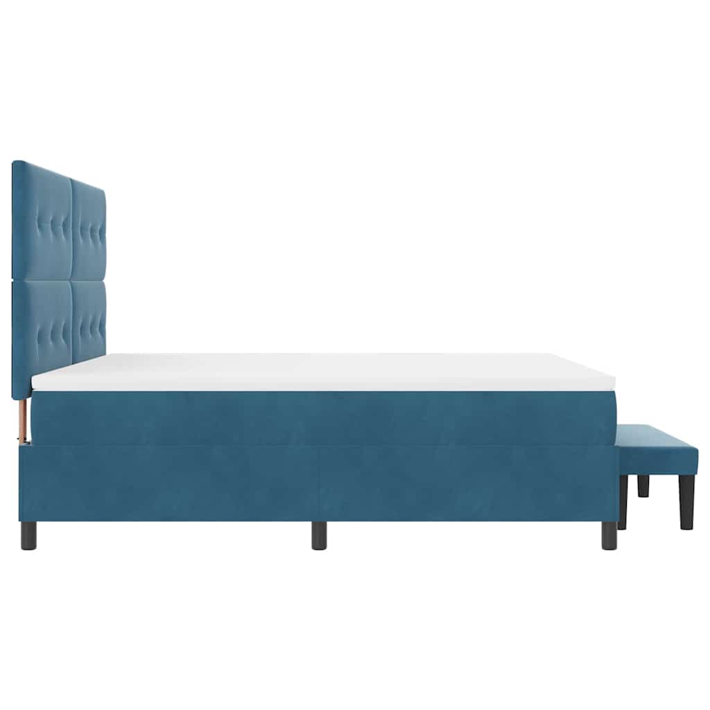 Boxspring bed met matras Donkerblauw 180 x 200 cm Fluweel