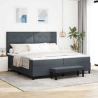 Box spring bed with mattress Dark Grey 200 x 200 cm Velvet