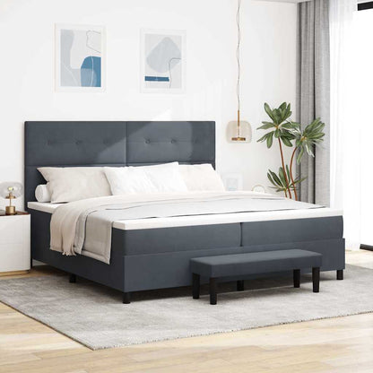 Boxspring bed met matras Donkergrijs 200 x 200 cm Fluweel
