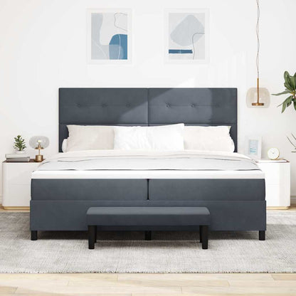 Boxspring bed met matras Donkergrijs 200 x 200 cm Fluweel