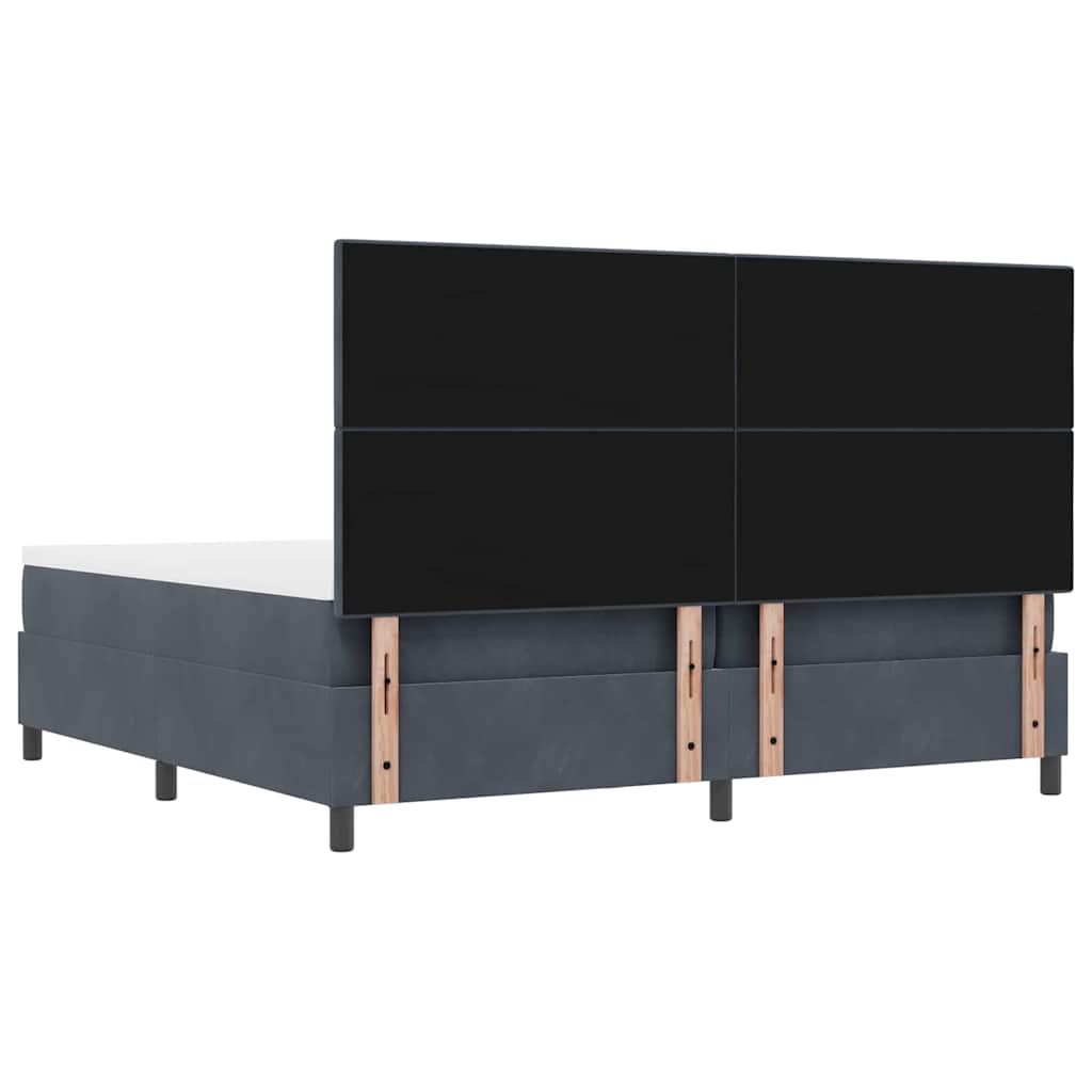 Boxspring bed met matras Donkergrijs 200 x 200 cm Fluweel