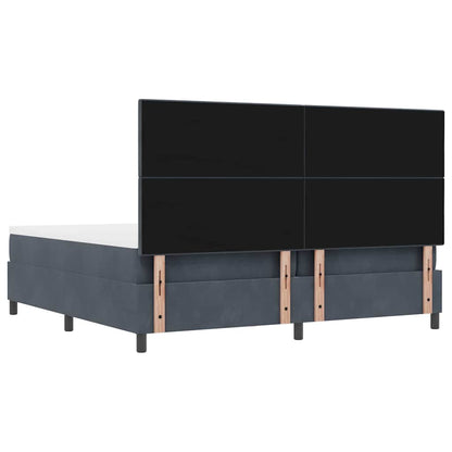 Boxspring bed met matras Donkergrijs 200 x 200 cm Fluweel