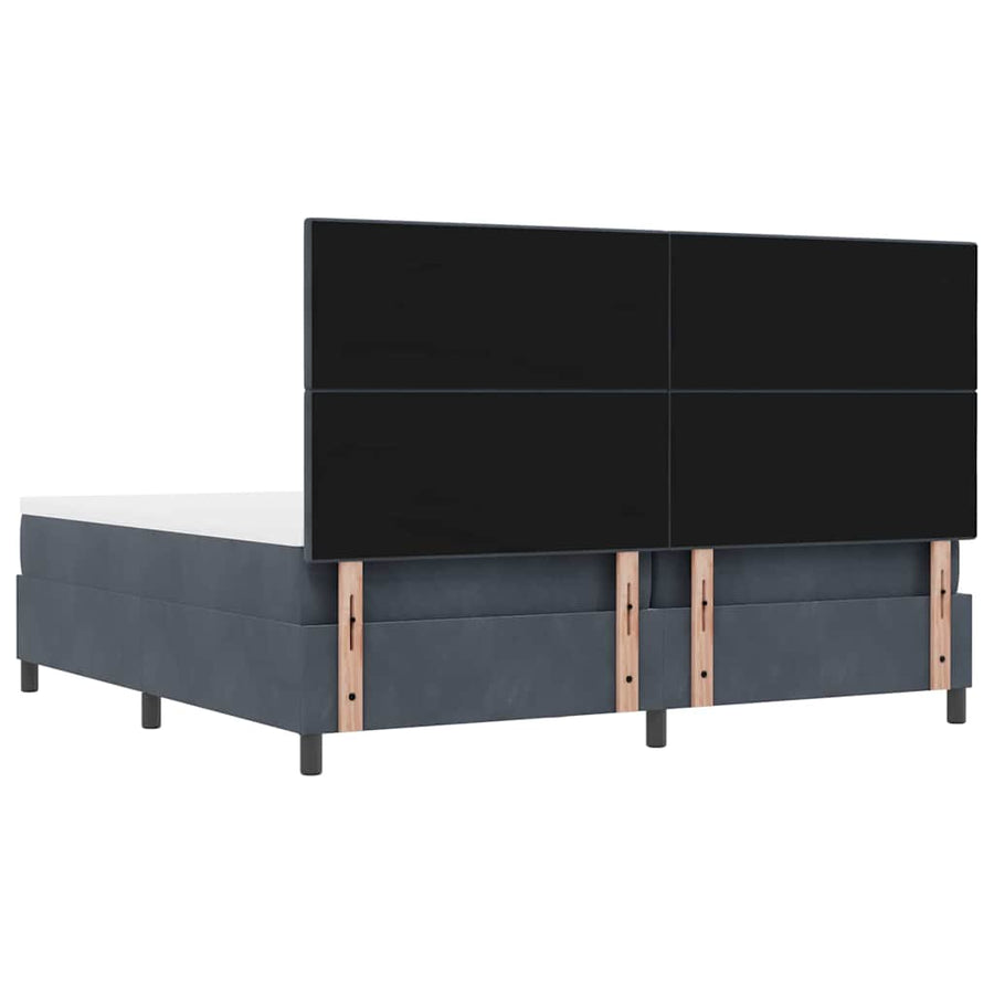Boxspring bed met matras Donkergrijs 200 x 200 cm Fluweel