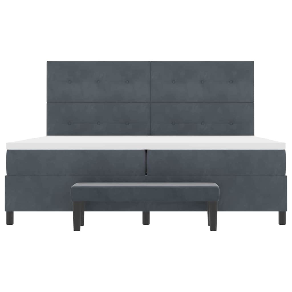 Boxspring bed met matras Donkergrijs 200 x 200 cm Fluweel