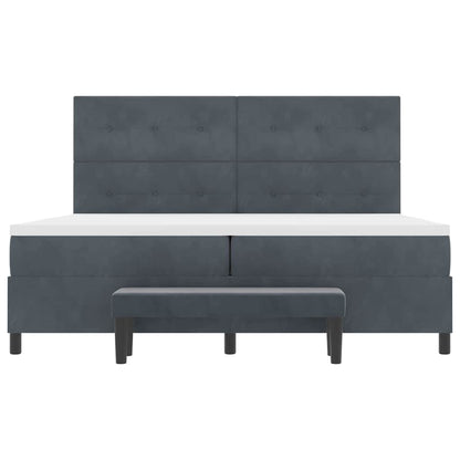 Boxspring bed met matras Donkergrijs 200 x 200 cm Fluweel