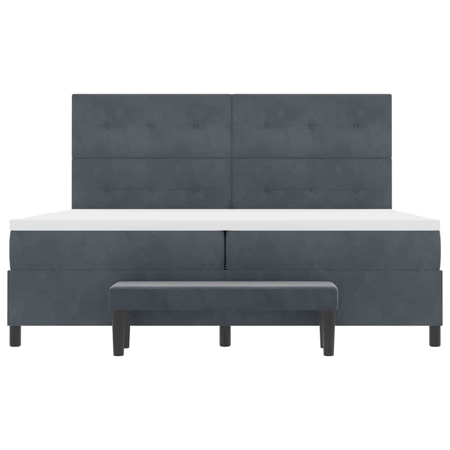 Boxspring bed met matras Donkergrijs 200 x 200 cm Fluweel