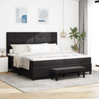 Velvet Box Spring Bed with Mattress Black 200 x 200 cm