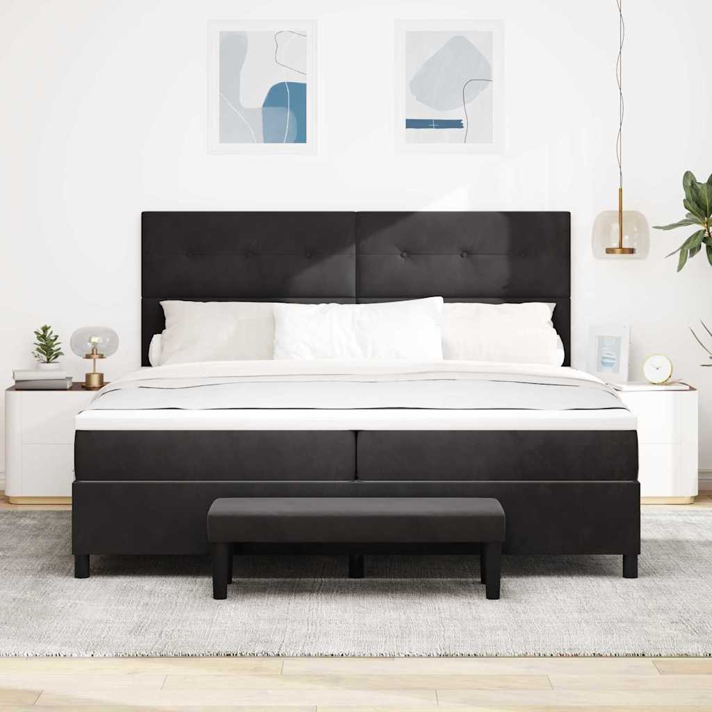 Boxspring bed met matras Zwart 200 x 200 cm Fluweel