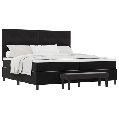 Boxspring bed met matras Zwart 200 x 200 cm Fluweel